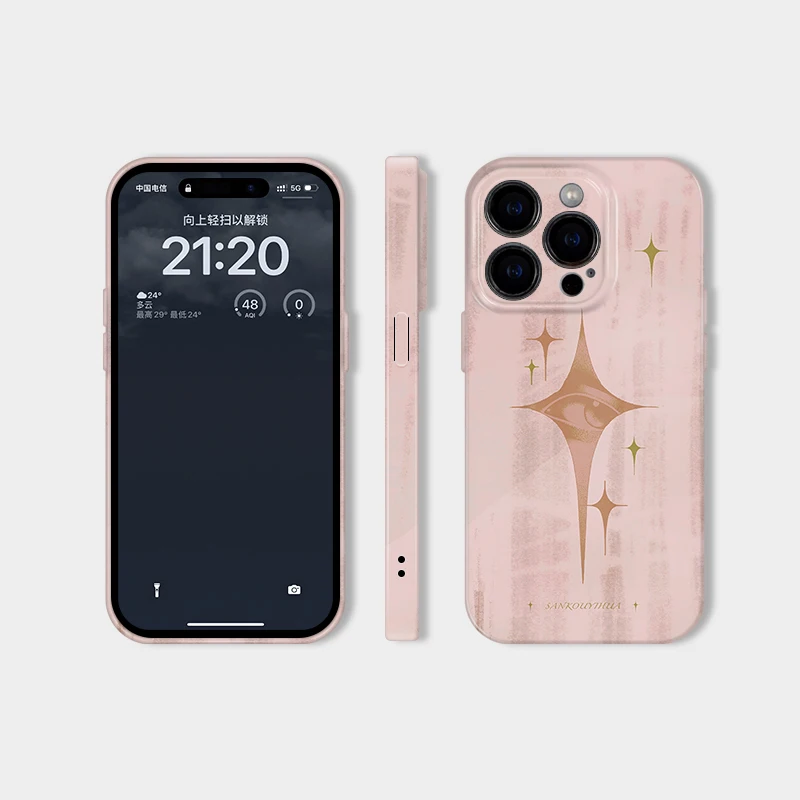 星星の眼 iPhone用フィルムケース：全包設計で耐衝撃性とシンプルアートが融合したおすすめ選択