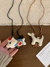 可愛い犬デザインの長めの眼鏡クリップ【携帯用・ネックレス型収納アクセサリー・レディース】