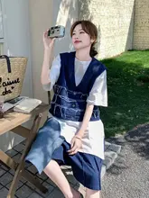 デニムジャンパースカート【春夏用・ユニークデザ イン・チックスタイル・三点コーディネート対応】（セットアップ対応）