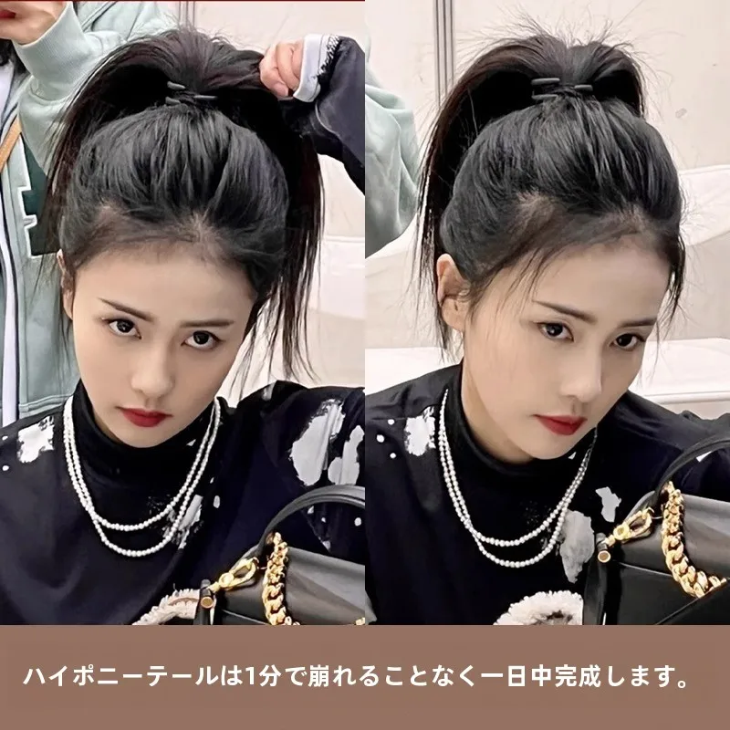 かわいいヘアピン留め方サイド：黒の小型サメクリップで簡単かつ安定したスタイルを実現