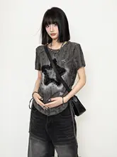ヴィンテージ風ダメージTシャツ【レディース・ショートスリーブ・夏用】