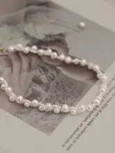 フランス風 淡水真珠ネックレス【小さな星型・多重レイヤー・調整可能】
