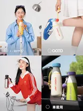 chako lab 二重飲み口の携帯用保温マグカップ【大容量・ストロー付き・誕生日ギフト】