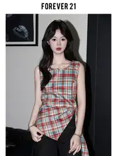 Forever 21 フレンチ レトロ レッド チェック柄 タンクトップ