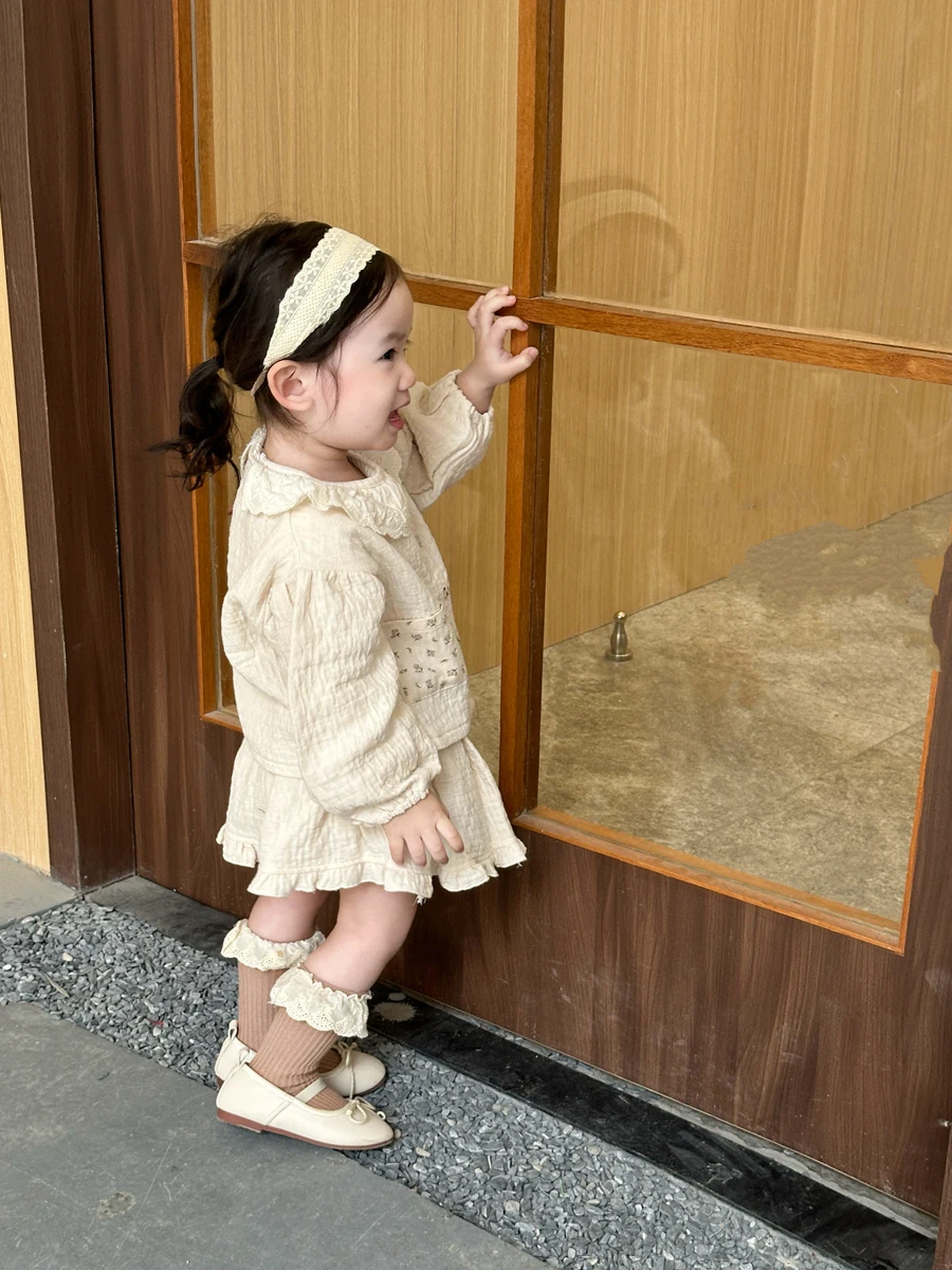 春用長袖カーディガン付きドレスパンツ：新生児寝るときの服装選びに最適なアイテム