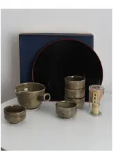 日本唐津焼き 抹茶碗＆茶器【侘寂風デザイン・ダイニング用】（セットアップ対応）