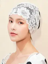 大きいサイズの防水スイムキャップ【PUレース・耳保護付き・女性用・ロングヘア対応】