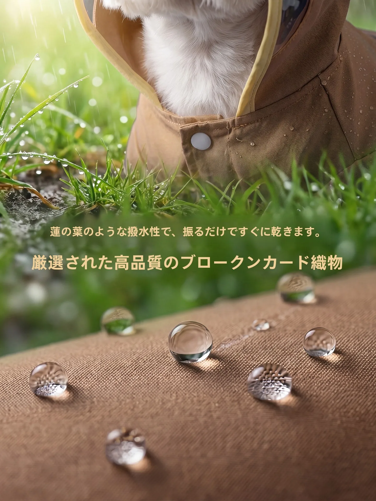 中型犬用レインコート：hipidogのベアデザインが通気性と防水性を両立