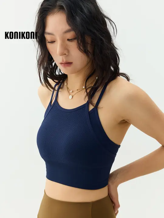 KoniKoni 軽やかな運動用ヨガブラ【ノンワイヤー・極上の柔らかさ・通気性・おしゃれなデザイン】（セットアップ対応）