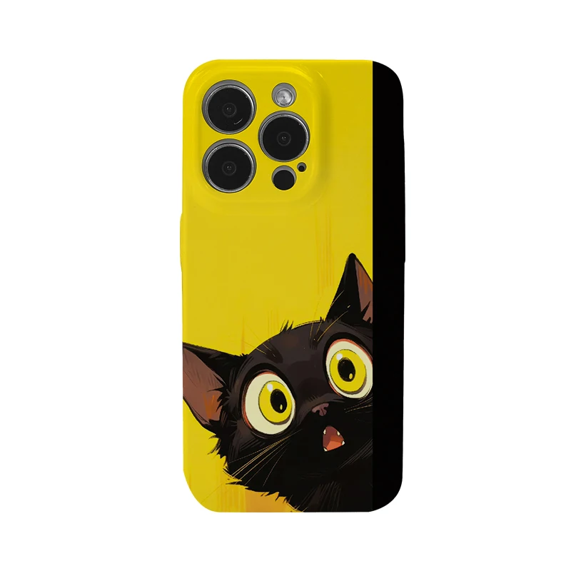 可愛い黒猫デザインの二合一スマホケース：フィルムとケースの機能性を徹底解説