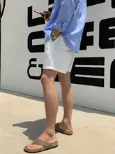 白色カジュアルショートパンツ【水洗いコットン・ストレートシルエット・夏用】