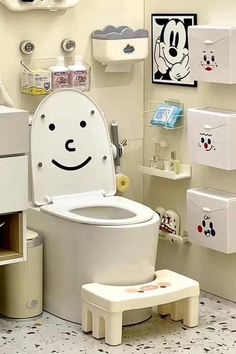 可愛い壁掛け式密閉サニタリーボックス【トイレ用・生理用品収納】