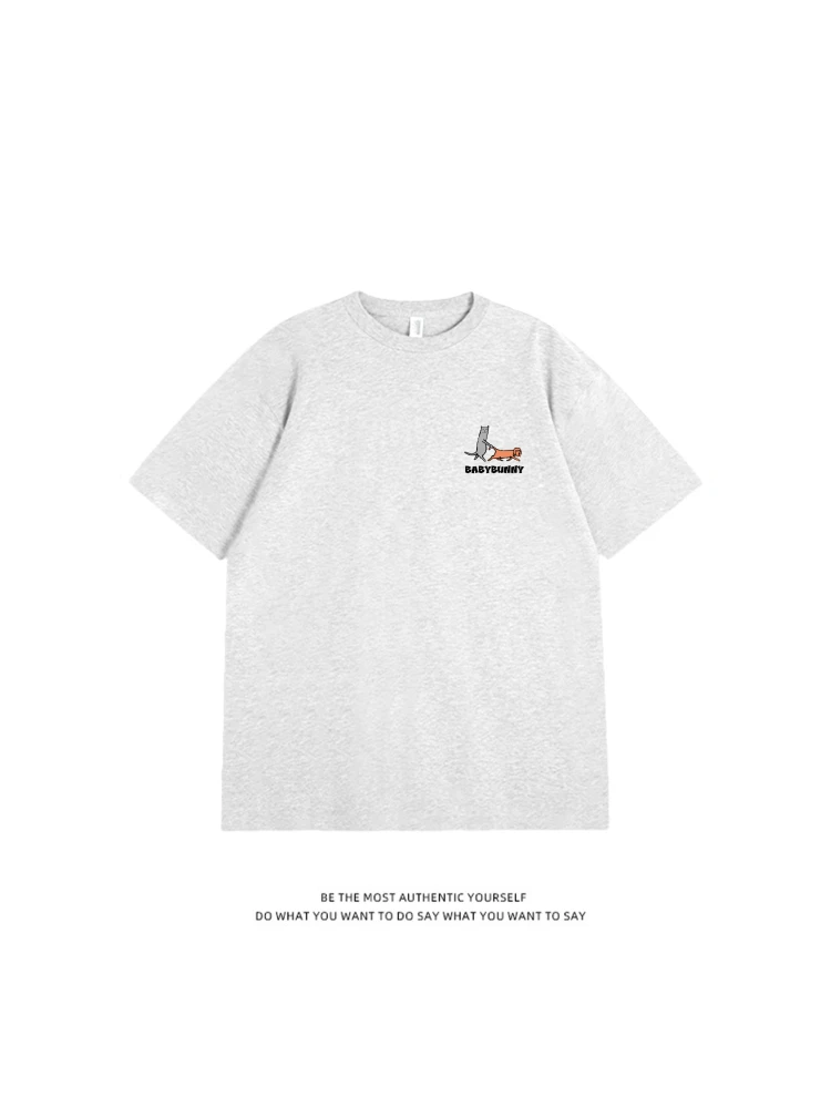 シンプルなカートゥーンプリントTシャツ：動物デザインの青春スタイルと  は