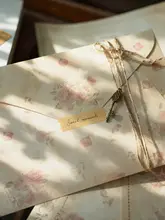 花柄封筒付きレトロ文芸風便箋【ロマンティックギフト・手紙用・小花デザイン】