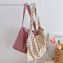 大容量の布製斜め掛け花柄ショルダーバッグ【ハラジュクスタイル・おしゃれ通勤用】