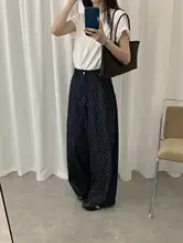 高級感漂う白いドット柄バルーンパンツ【夏用・ハイウエスト・レディース・ワイド丈】