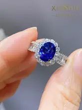 合成矢車菊デザインのロイヤルブルーリング【軽やかで華やかな幅広デザイン】