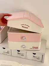 家型 引き出し式 収納ボックス 多段 スタック可能 大容量 おしゃれ 文具 学生 勉強机 デスク整理