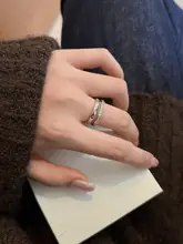 純銀製 ダブルダイヤモンドエンボスリング【スタイリッシュ・個性的】