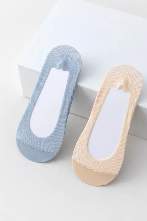 夏用極上の柔らかさの薄手コットン船型ソックス【滑り止め付き・浅口デザイン】