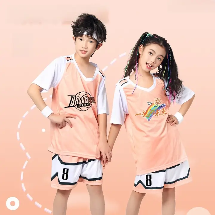 子供用速乾スポーツTシャツ2点セット【通気性・バスケットボール・練習用】