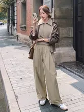 オシャレなカジュアルケープコート【カーキ・春秋用・ゆったりデザイン】
