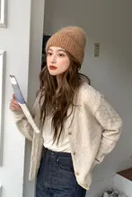 韓国製 うさぎ毛編みニット帽【秋冬用・独特で美しいデザイン・インスタ映え】