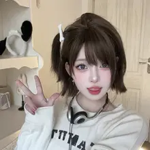 AG 人工毛 女性用 ショートウィッグ【リアルスカルプ・ロリータスタイル・前髪あり・マットな質感】