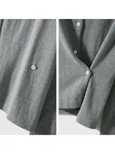 透け感のある柔らかいリネンコットンカーディガン【シンプルなフレンチスタイル・前開き・二着分の着こなし】（セットアップ対応）