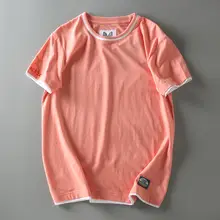 夏用 メンズカジュアルTシャツ【クルーネック・半袖・異素材切替デザイン】