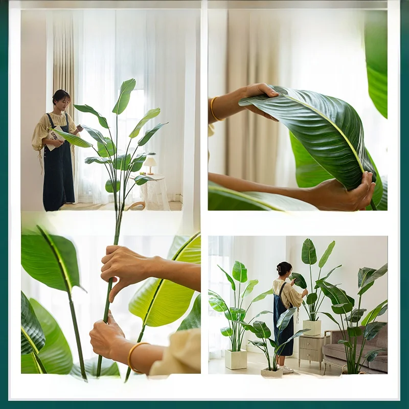北欧風大型フェイクグリーン観葉植物：バナナツリーでリビングをスタイリッシュに