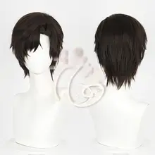 コスプレ用ウィッグ【深棕色・分け目あり・同色の素材・ネット付き】