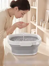 スタイリッシュな洗面器【折りたたみ式・大容量・家庭用・食品グレード・厚手プラスチック・正方形】