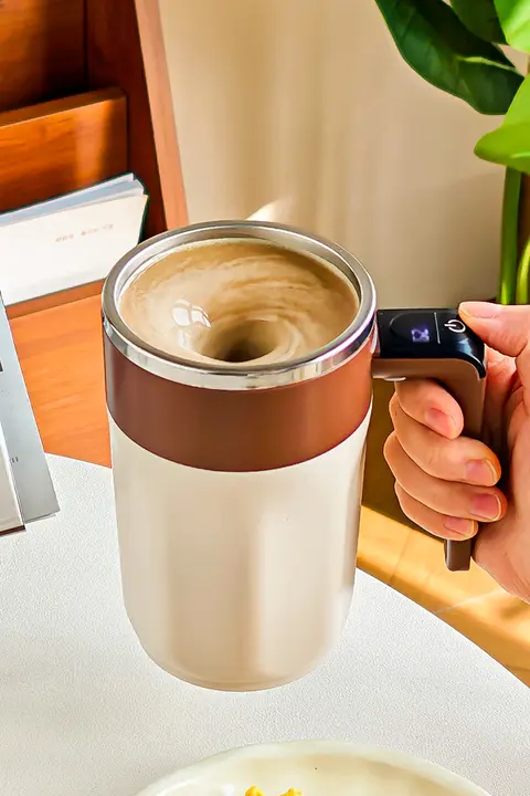全自動電動混ぜるマグカップ【高級コーヒーカップ・磁力抽出・粉ミルクや豆乳用】