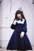 ストロベリーウィッチのシャーロック風コート【春秋用・ストライプ・ロリータデザイン】