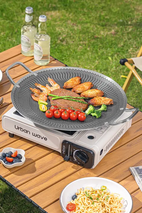 Urbanwave バーベキュープレート 焼肉 鉄板焼き IH&直火対応 SUS304ステンレス 焦げ付きにくい アウトドア キャンプ 家庭用 「Urbanwave」