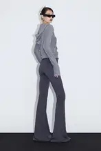 ourhour ハイウエストストレッチヨガパンツ【黒・ゆるやかフレア・女性用】