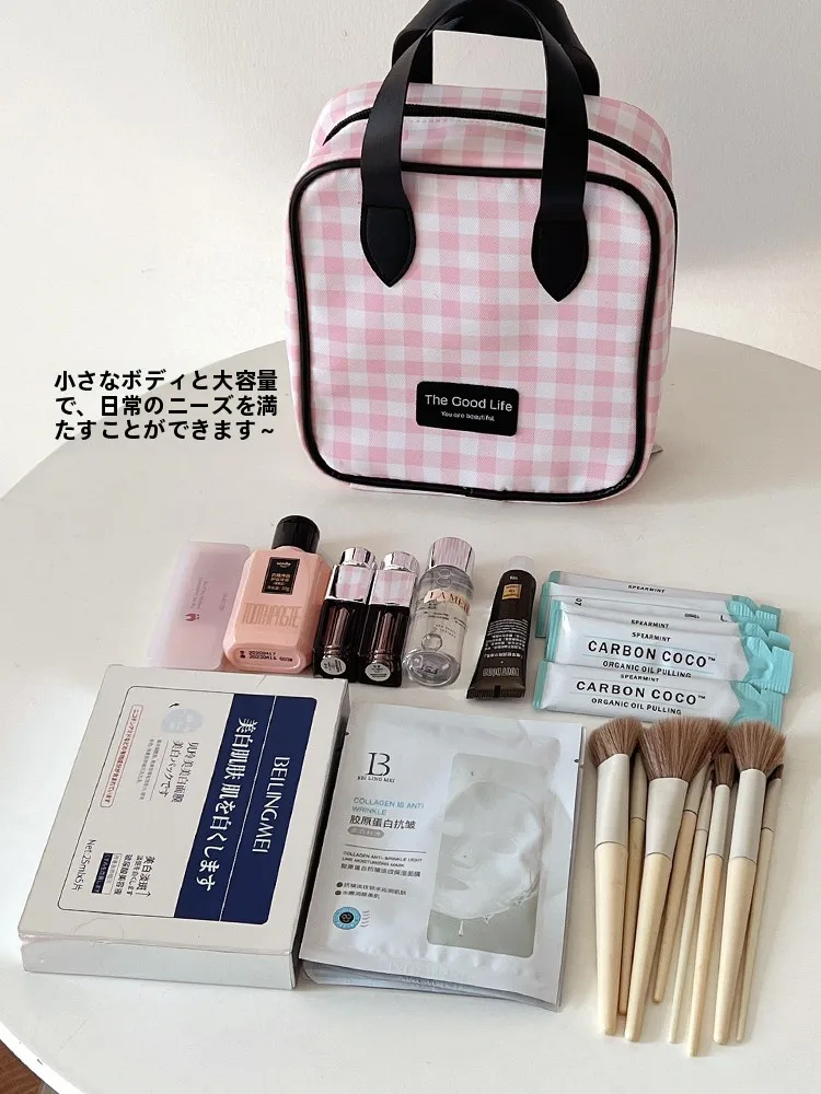 大容量女性用化粧ポーチ：防水・収納分区で旅行や日常通勤に最適な設計