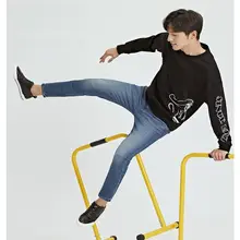 秋用コットンウォッシュデニムパンツ【低腰・細身・九分丈】
