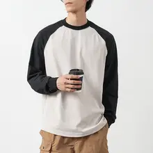 秋季用 カラーブロックデザイン 袖なし長袖Tシャツ【カジュアル・男女兼用】（セットアップ対応）