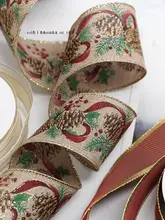 クリスマス用 松ぼっくり ディスプレイ【手作り・高級仕上げ・6.3CM・赤のリボン付き・欧風クラシック】