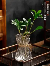 創造的な厚手ガラス花瓶【シンプルデザイン・透明・水栽培用】