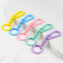 シンプルな亜鉛合金製リバウンドリングキーホルダー【アウトドア・カラビナ付き】