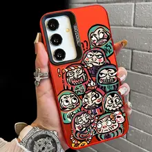 三星S25用スマホケース【祈福・招財ダルマ・シリコン・フルカバー・赤】
