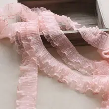 極上の柔らかさ！二重ドット網状フリルレーストリム【手作りDIY用・ペット衣装装飾】