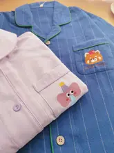 可愛らしいゾウモチーフのパジャマ【秋冬用・綿製・長袖・カップル向け】