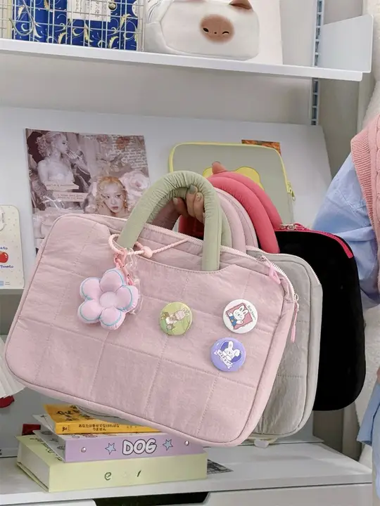 チェック柄 iPadプロ用 ハンドヘルドケース【ノートパソコン保護・収納に最適】