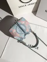 バケットバッグ レディース グラフィティ柄 ピンク×ブルー 斜めがけ ショルダーバッグ キュート おしゃれ 「MackJanice」