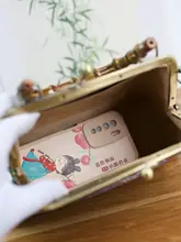 中華風竹節デザインの女性用ハンドバッグ【レトロスタイル・華やかさ】