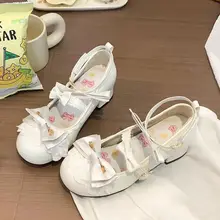 ロリータ風レース付きローヒールシューズ【可愛いデザイン・学生向け・プリンセススタイル】
